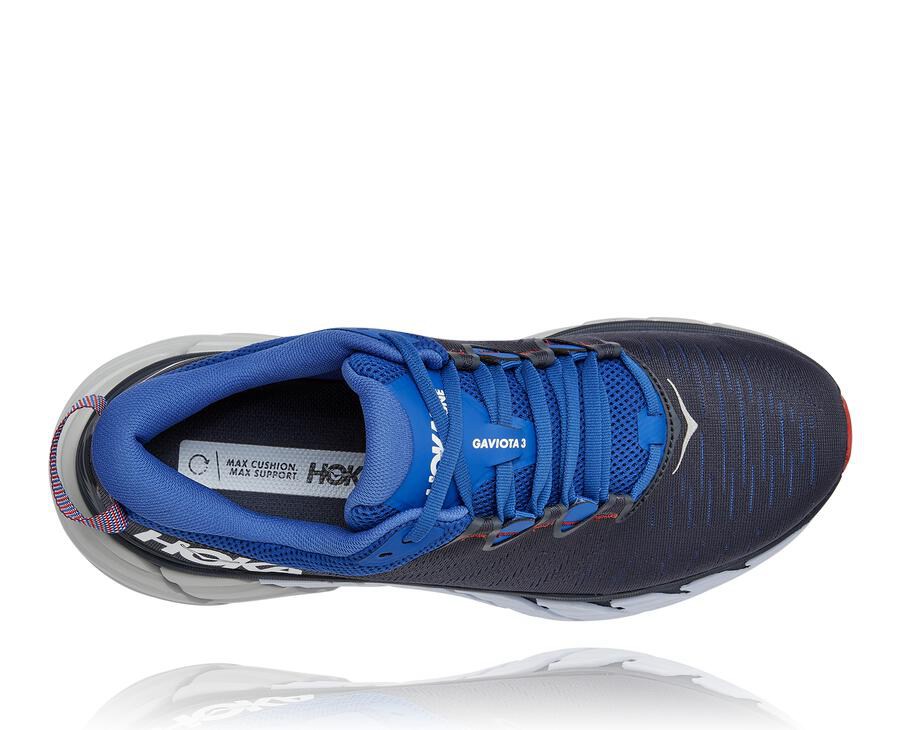 Hoka One One Hardloopschoenen Heren - Gaviota 3 - Zwart/Blauw - SI5204761